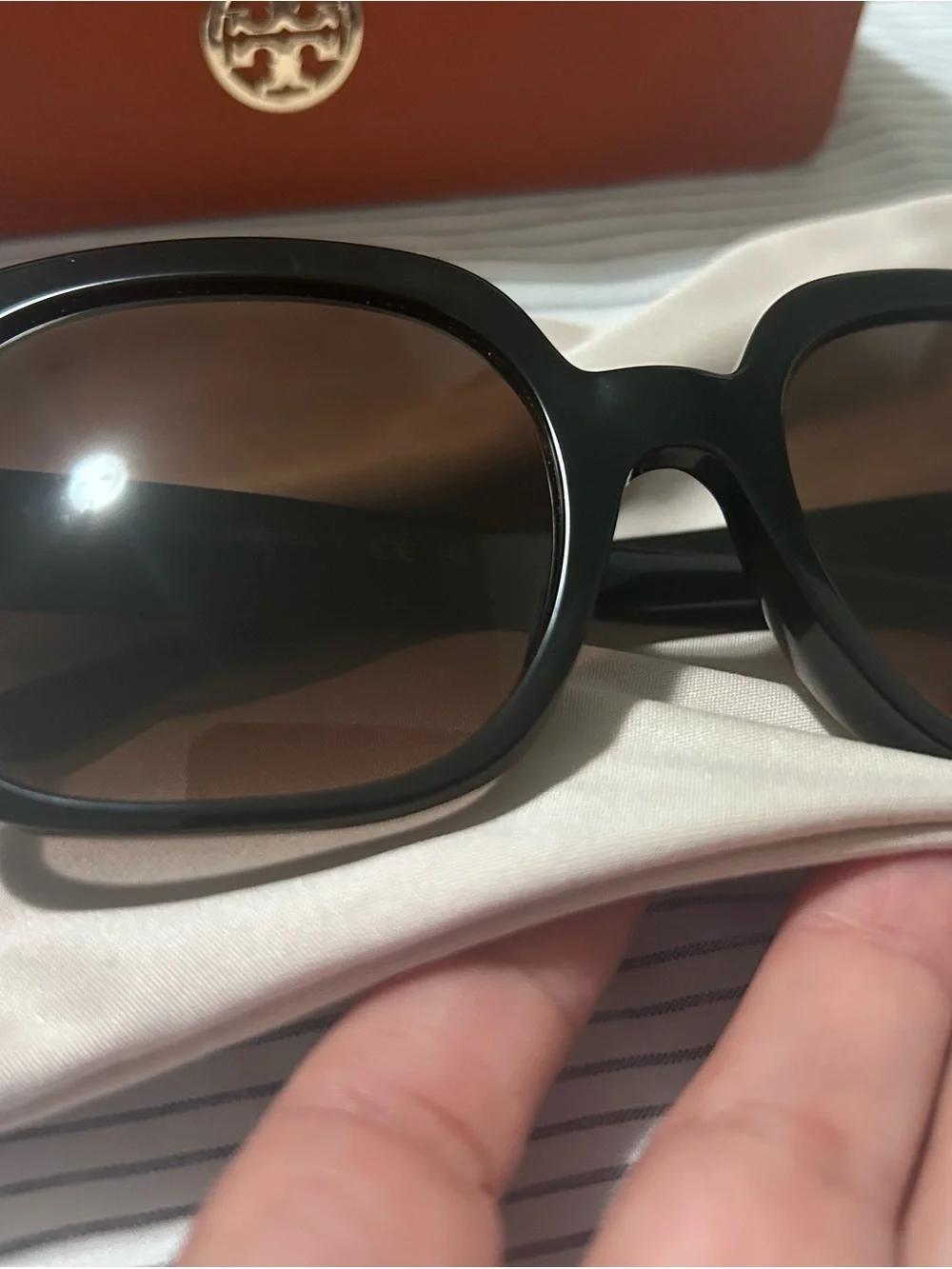 Tory Burch Black Frame with Brown Gradient Lens Women's Sunglasses TY7143U